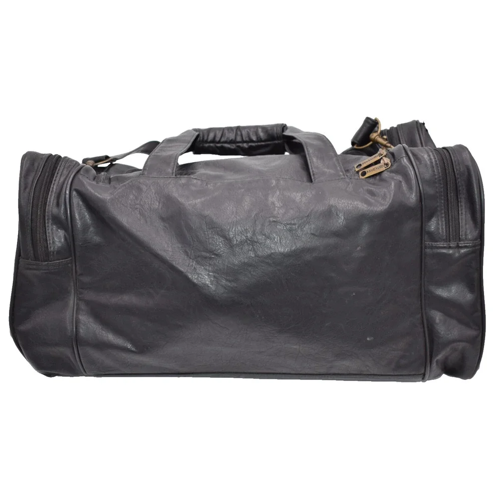 CONVERSE Gym Duffle Bag - Black Faux Leather w/Crossbody Strap - 19x10x10